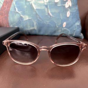 Warby Parker Durand Sunglasses.  Rose/pink. New - perfect.  All accessories.